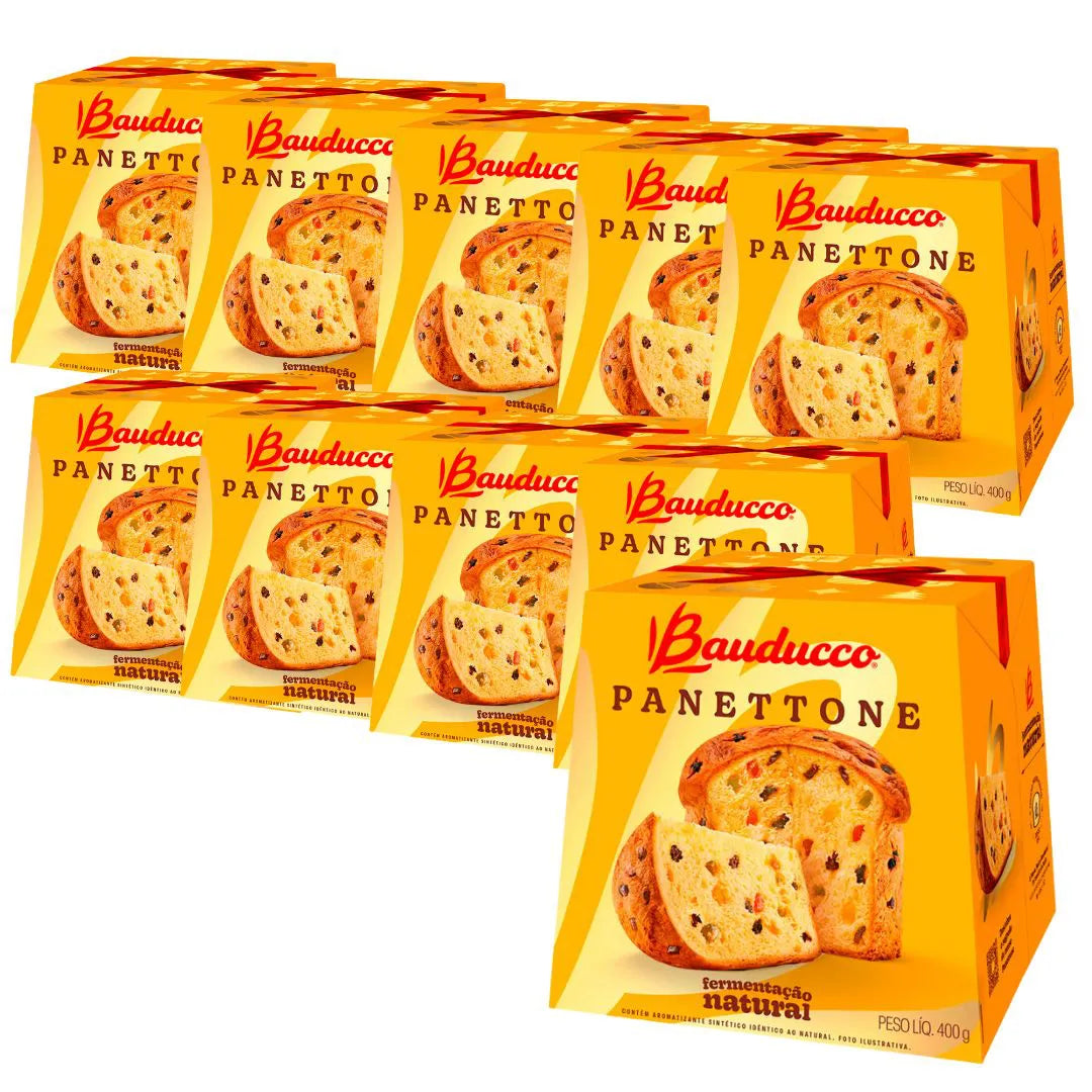 Panettone Bauducco Tradicional Kit 10 Panettones 400g